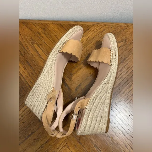 Kate Spade New York Theodora Tan Suede Espadrille Wedges Sandals