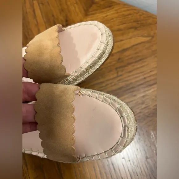 Kate Spade New York Theodora Tan Suede Espadrille Wedges Sandals