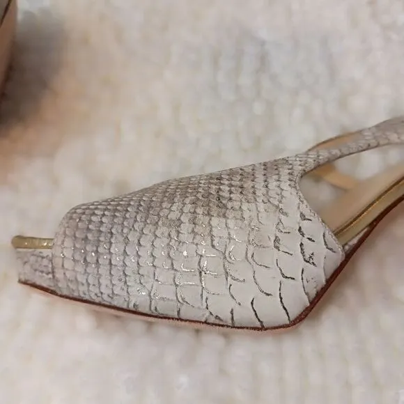Kate Spade Snake Skin platform  slingback heels. Euc