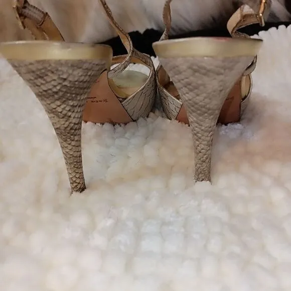 Kate Spade Snake Skin platform  slingback heels. Euc