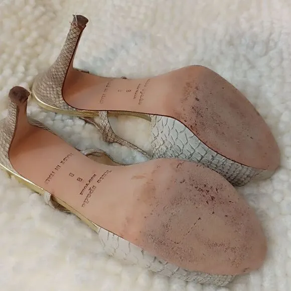 Kate Spade Snake Skin platform  slingback heels. Euc