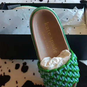 Kate Spade Vida Platform Green Slide Sandals