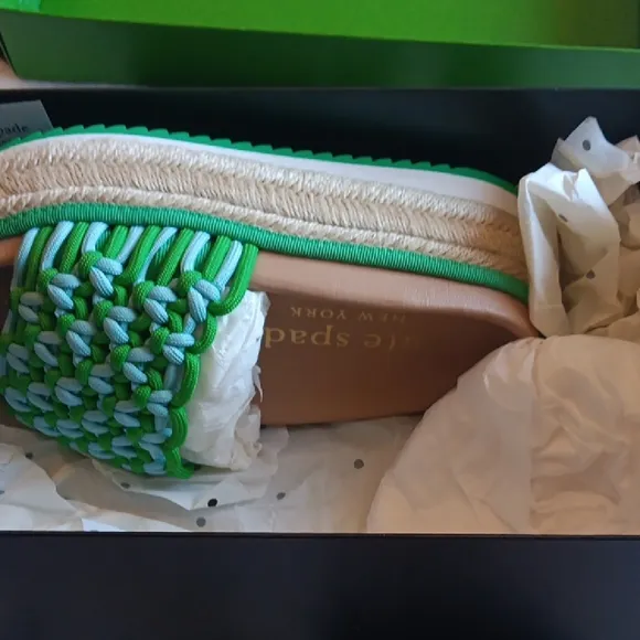Kate Spade Vida Platform Green Slide Sandals