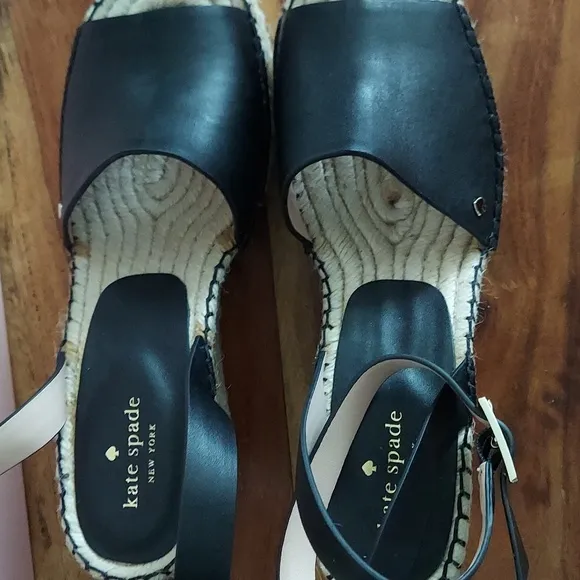Kate Spade ♠️ Wedge Heel Sandals, Size 10, Black