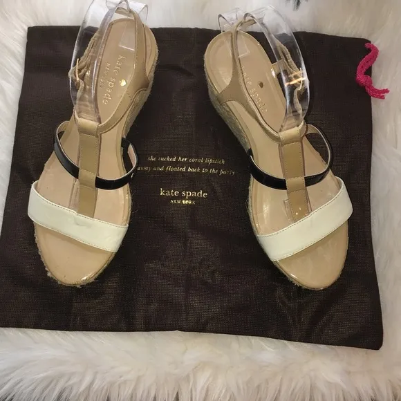 Kate Spade Wedged Heel Strappy Espadrille Sandals Sz 6