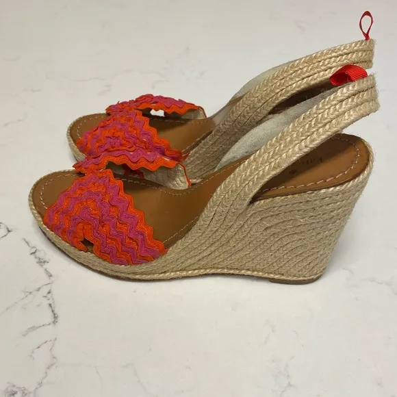 Kate Spade Women's Red Wedge Sandals 9.5 (missing lace)
