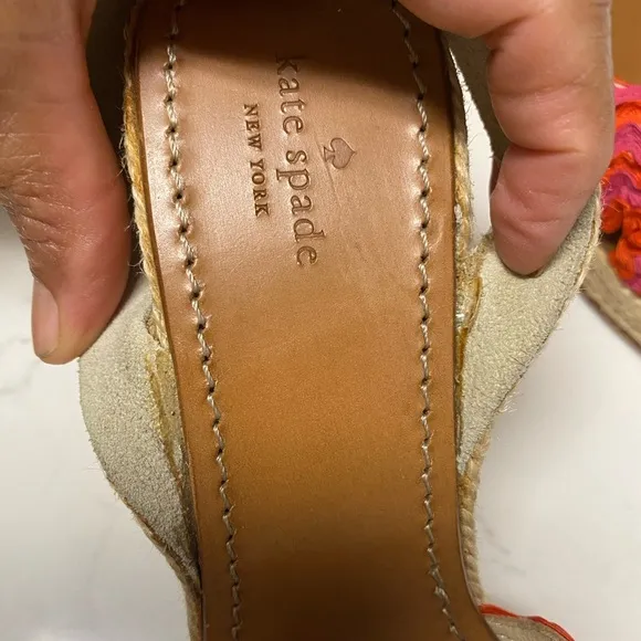 Kate Spade Women's Red Wedge Sandals 9.5 (missing lace)