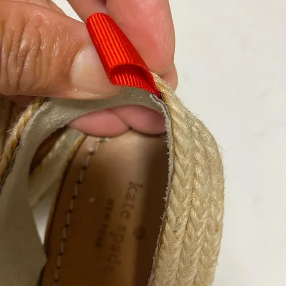 Kate Spade Women's Red Wedge Sandals 9.5 (missing lace)