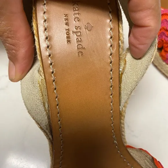 Kate Spade Women's Red Wedge Sandals 9.5 (missing lace)