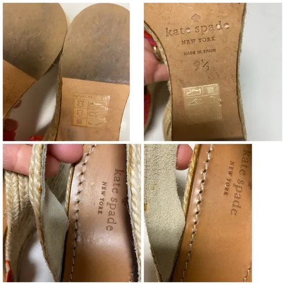 Kate Spade Women's Red Wedge Sandals 9.5 (missing lace)