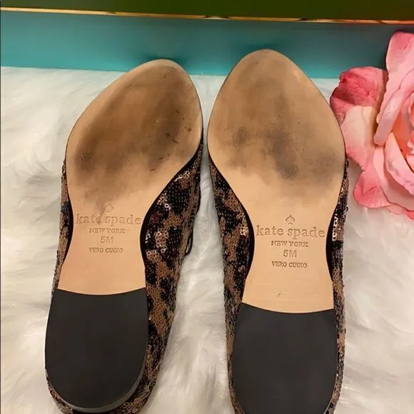 Kate Spade Caty Loafer Leopard Print Sequin Cat