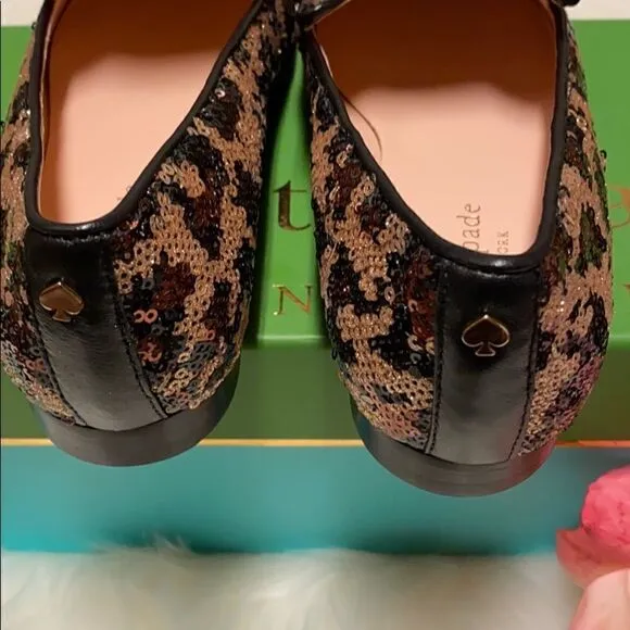 Kate Spade Caty Loafer Leopard Print Sequin Cat