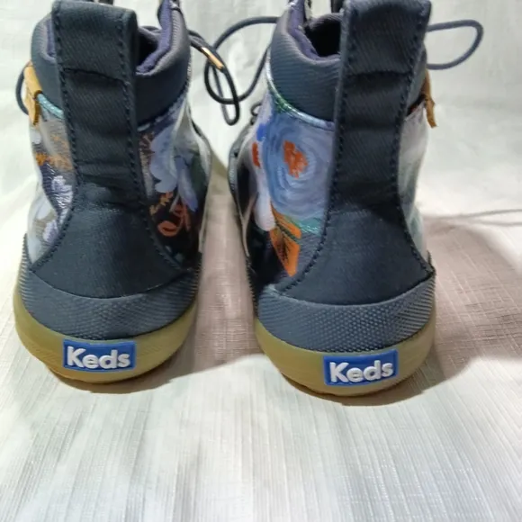 KEDS X Rifle Paper Co. Scout Womens Garden Party Boots Blue Canvas Ankle Size 7
