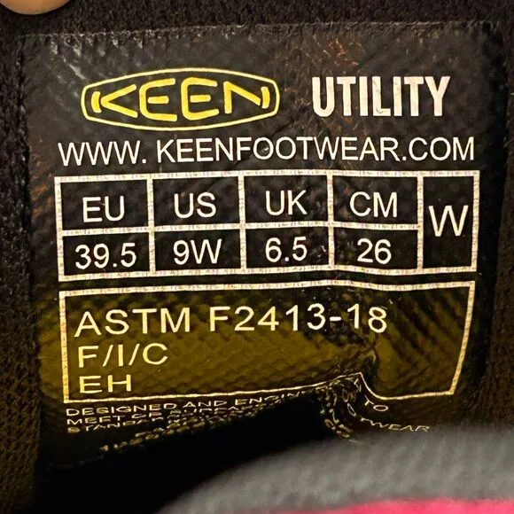 Keen Utility Vista Energy Lace Up Shoes Jam/Black Comp Toe Women's 9W NWB