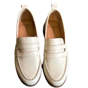 KELSI DAGGER BROOKLYN Lens Salt Natural Leather Cream Loafers size 6.5