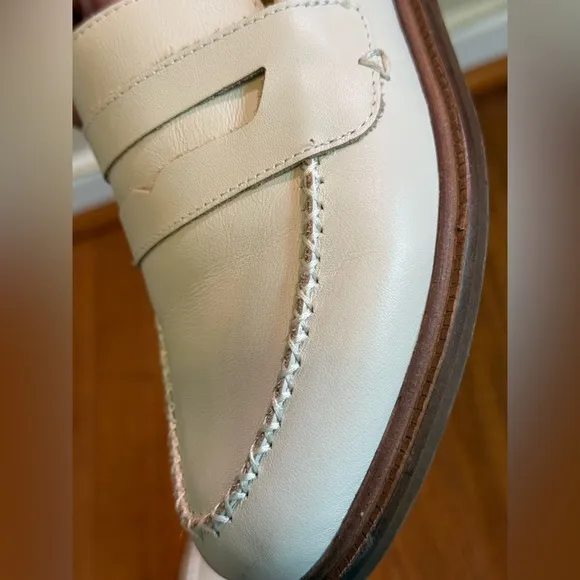 KELSI DAGGER BROOKLYN Lens Salt Natural Leather Cream Loafers size 6.5