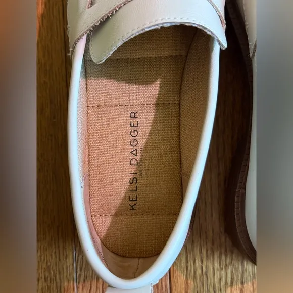 KELSI DAGGER BROOKLYN Lens Salt Natural Leather Cream Loafers size 6.5