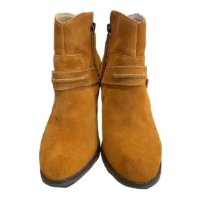 Kelsi Dagger Women's Brown Suede Ankle Booties Size 7.5 Zip Closure