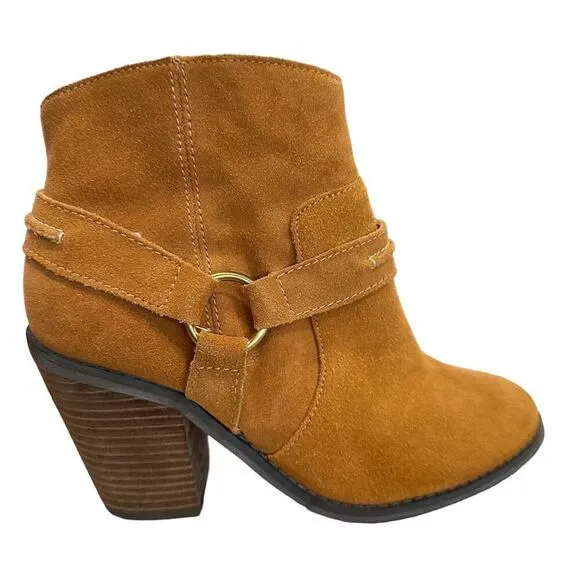 Kelsi Dagger Women's Brown Suede Ankle Booties Size 7.5 Zip Closure
