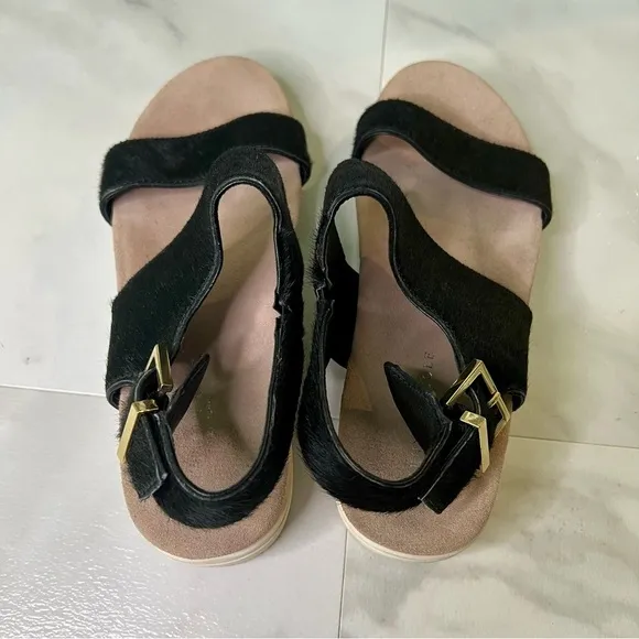Kenneth Cole calf hair lake platform sandals size 7.5 black
