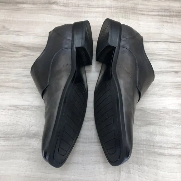 Kenneth Cole Monk Strap Shoes Mens 11M Gray Lether Buckle Dress Shoes