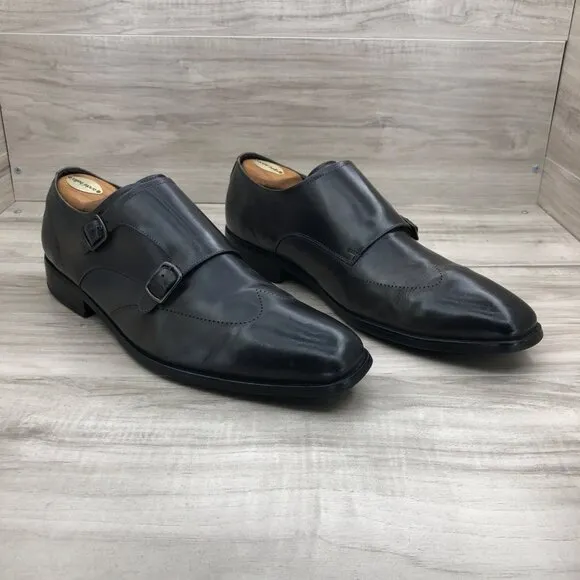 Kenneth Cole Monk Strap Shoes Mens 11M Gray Lether Buckle Dress Shoes