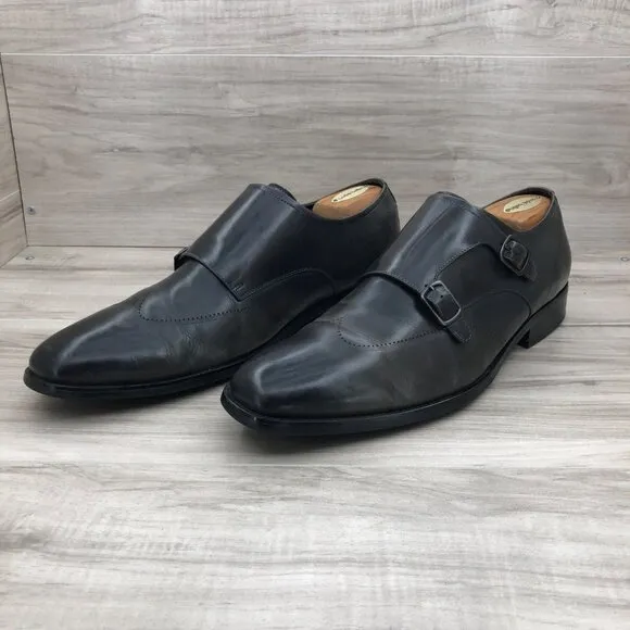 Kenneth Cole Monk Strap Shoes Mens 11M Gray Lether Buckle Dress Shoes