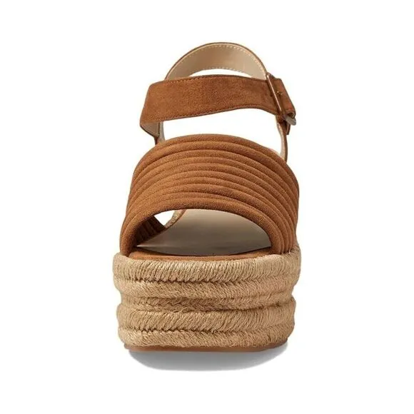Kenneth Cole New York Shelby Espadrille Womens 10 Cognac Platform Sandals KHD963