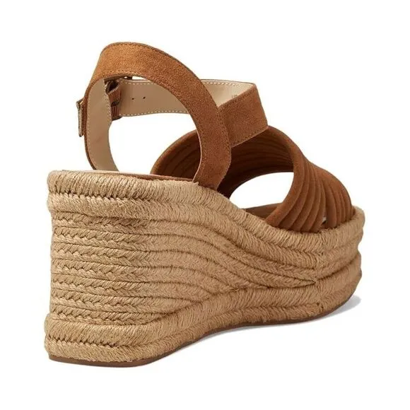 Kenneth Cole New York Shelby Espadrille Womens 10 Cognac Platform Sandals KHD963