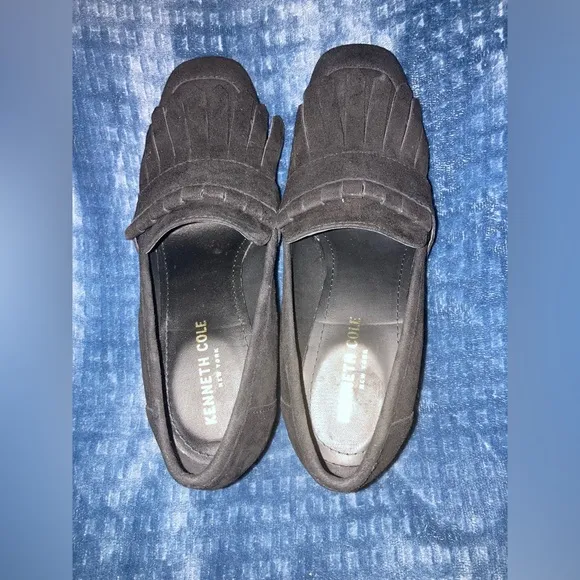Kenneth Cole New York, size 6, leather and suede, black, block heel, shoes