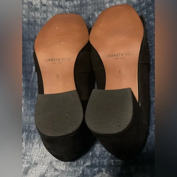 Kenneth Cole New York, size 6, leather and suede, black, block heel, shoes
