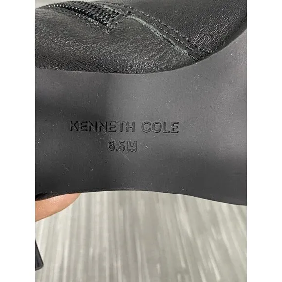 Kenneth Cole Womens Black‎ Chelsea Heeled Boot Shoes Pointed Toe Side Zip Sz 6.5