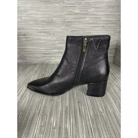 Kenneth Cole Womens Black‎ Chelsea Heeled Boot Shoes Pointed Toe Side Zip Sz 6.5