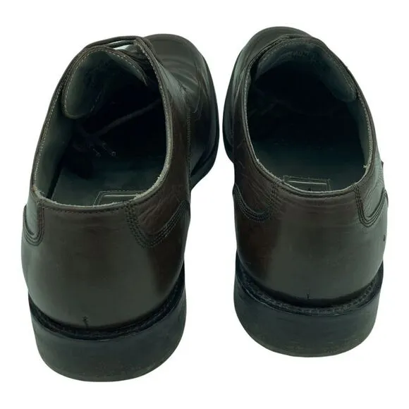 Kenneth Cole New York Size 10 Mens Brown Leather Lace Up Dress Shoes Square Toe