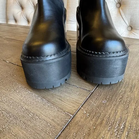 Killstar Women's Size 5 Gothic Platform Boots Metal Stud Punk Combat Military