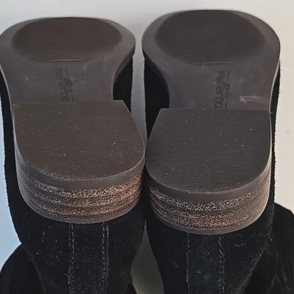 Koolaburra by UGG Lorelei Black Suede Leather Side Zip Slouchy Ankle Boots