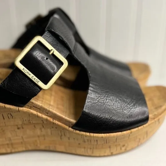 Kork-Ease Womens Andi Black Sandals Size 10