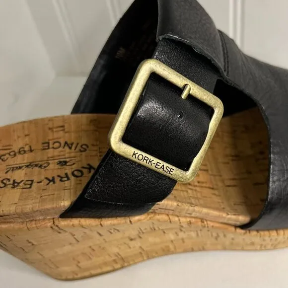 Kork-Ease Womens Andi Black Sandals Size 10