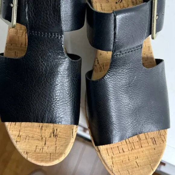 Kork-Ease Womens Andi Black Sandals Size 10