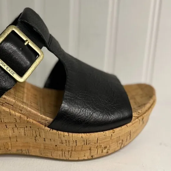 Kork-Ease Womens Andi Black Sandals Size 10