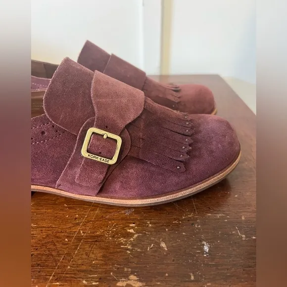 Kork Ease Womens Bailee Kiltie Casual Burgundy Suede Monk Strap Shoes Size 9M