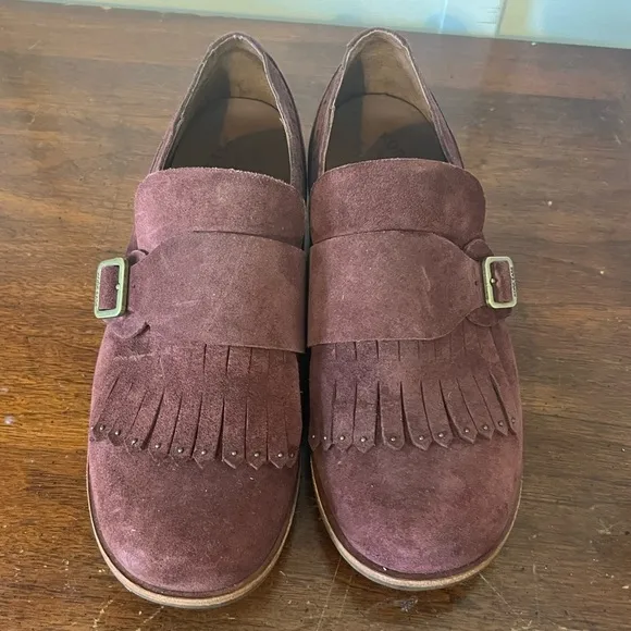 Kork Ease Womens Bailee Kiltie Casual Burgundy Suede Monk Strap Shoes Size 9M