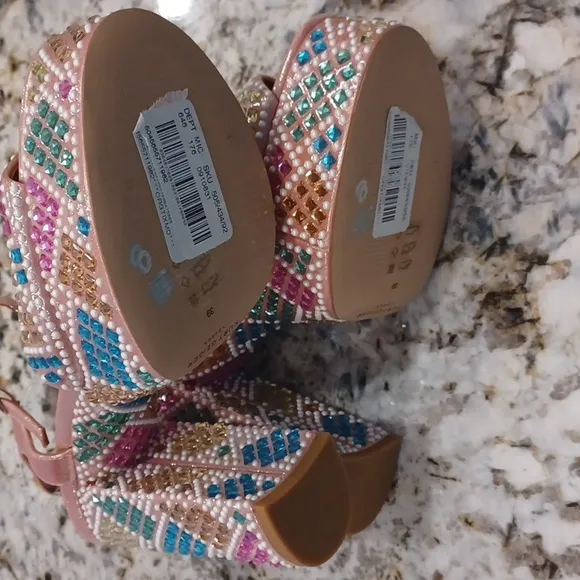 Kurt Geiger London Kensington Glitz Rainbow Rhinestone Platform Sandals NEW EU39