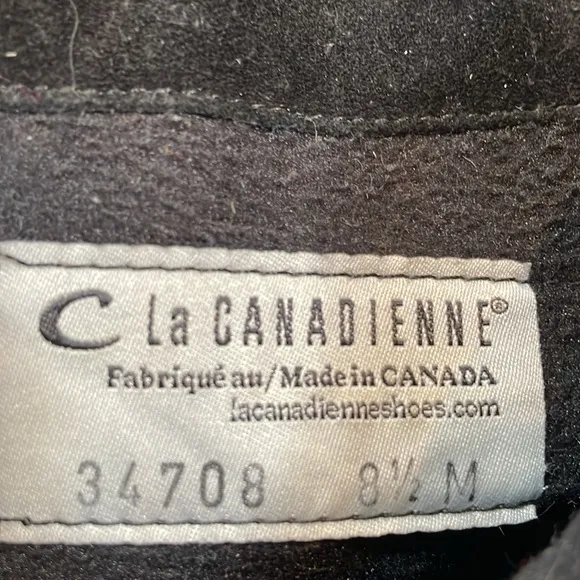 La Canadienne Boots Size 8.5 Black Suede Leather Ankle Booties Liw Heel