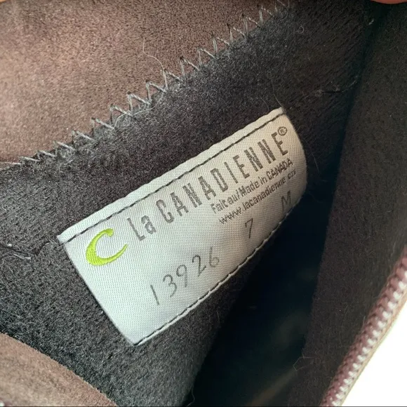 La Canadienne Suede Leather Zip Ankle Boots Sz 7