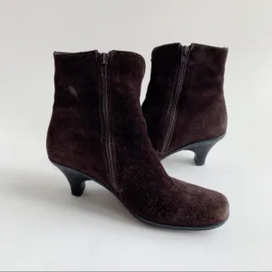 La Canadienne Suede Leather Zip Ankle Boots Sz 7