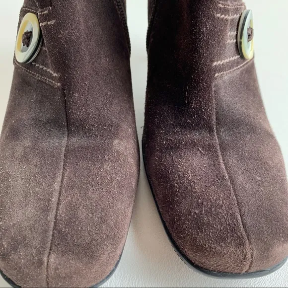 La Canadienne Suede Leather Zip Ankle Boots Sz 7