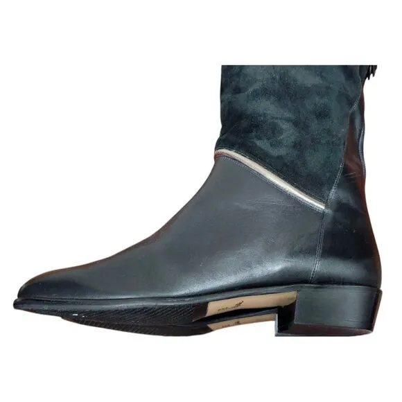 La Vallee Vintage Boots Size 11 Black Leather Pull On New Condition