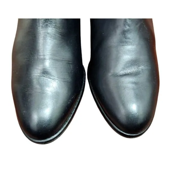 La Vallee Vintage Boots Size 11 Black Leather Pull On New Condition
