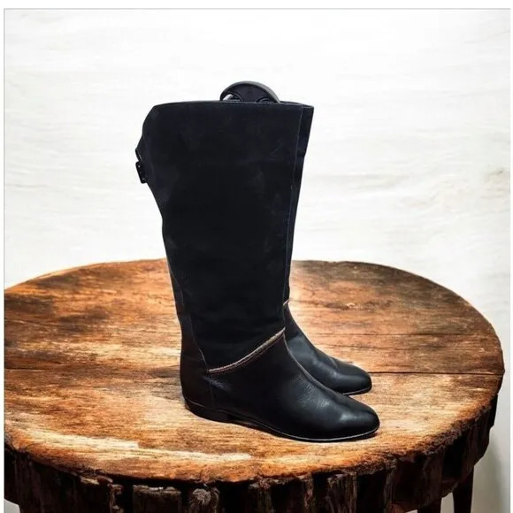 La Vallee Vintage Boots Size 11 Black Leather Pull On New Condition